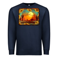 Navy western desert sunset background Premium Sweatshirt - RanaPortraitStore