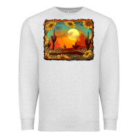 Oatmeal Heather western desert sunset background Premium Sweatshirt - RanaPortraitStore