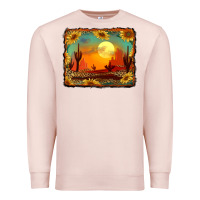 Pale Pink western desert sunset background Premium Sweatshirt - RanaPortraitStore
