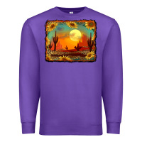 Purple western desert sunset background Premium Sweatshirt - RanaPortraitStore