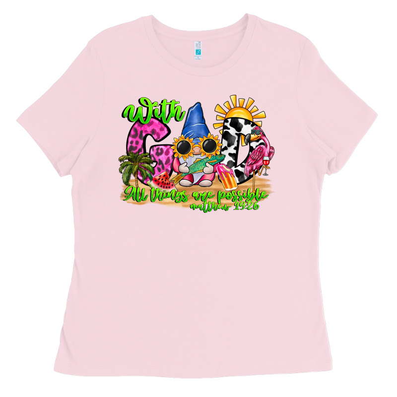 With God All Things Are Possible Summer Ladies Tee by CowhideDigitalArt | Teevron