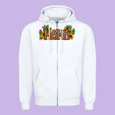Cactus Leopard Sunflower Mama And Mini Set Zipper Hoodie Designed By Jasminsmagicworld