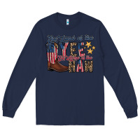 Navy the land yee the home of the haw Long Sleeve Tee - RacoonDesign