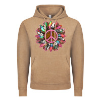 Vintage Coffee sunflower and tie dye with peace sign Vintage Hoodie - Artiststas