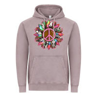 Vintage Zinc sunflower and tie dye with peace sign Vintage Hoodie - Artiststas