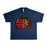 Navy Buffalo Pumpkin Urban Heavy Tee - CowhideDigitalArt