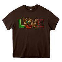 Chocolate Brown Christmas boots love Heavy Core Tee - RanaPortraitStore