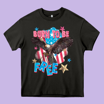 Born To Be Free Heavy Core Tee Designed By Fadigitalartstudio