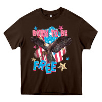 Chocolate Brown Born to be free Heavy Core Tee - FaDigitalArtStudio