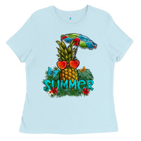 Baby Blue Summer Ladies Tee - CowhideDigitalArt