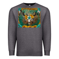 Charcoal Heather boho bullskull Premium Sweatshirt - RanaPortraitStore