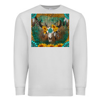Dove Grey boho bullskull Premium Sweatshirt - RanaPortraitStore