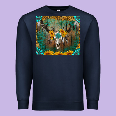 Boho Bullskull Premium Sweatshirt Designed By Ranaportraitstore