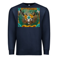 Navy boho bullskull Premium Sweatshirt - RanaPortraitStore