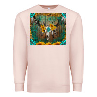 Pale Pink boho bullskull Premium Sweatshirt - RanaPortraitStore