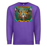 Purple boho bullskull Premium Sweatshirt - RanaPortraitStore
