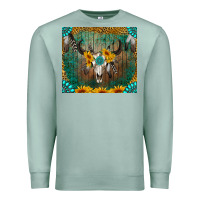 Seafoam boho bullskull Premium Sweatshirt - RanaPortraitStore
