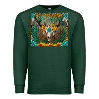 Sports Green boho bullskull Premium Sweatshirt - RanaPortraitStore