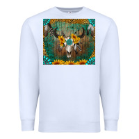 White boho bullskull Premium Sweatshirt - RanaPortraitStore