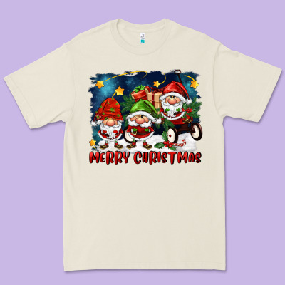Merry Christmas Gnomies Wagon Premium Tee Designed By Fadigitalartstudio