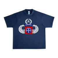 82nd Airborne Div Parachutist Wings And Patch - Distressed Urban Heavy Tee | Teevron