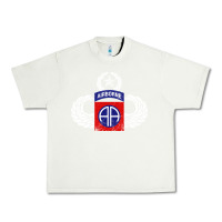 Pistachio 82nd Airborne Div Parachutist Wings and Patch - Distressed Urban Heavy Tee - baoMotion