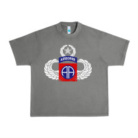Tornado 82nd Airborne Div Parachutist Wings and Patch - Distressed Urban Heavy Tee - baoMotion