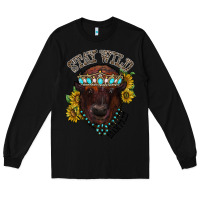 Black turquoise bison Long Sleeve Tee - RacoonDesign