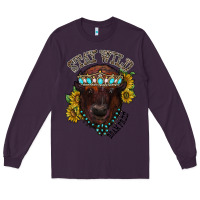 Plum turquoise bison Long Sleeve Tee - RacoonDesign