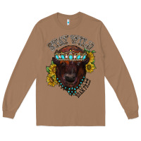 Toasted Coconut turquoise bison Long Sleeve Tee - RacoonDesign
