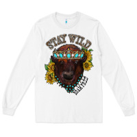 White turquoise bison Long Sleeve Tee - RacoonDesign
