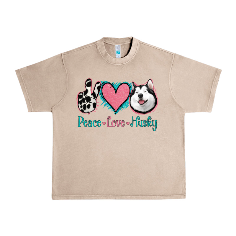 Peace Love Husky Urban Heavy Tee by Jasminsmagicworld | Teevron