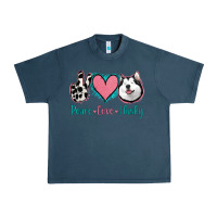 Midnight Navy Peace Love Husky Urban Heavy Tee - Jasminsmagicworld