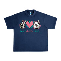 Navy Peace Love Husky Urban Heavy Tee - Jasminsmagicworld