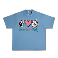 Pebble Blue Peace Love Husky Urban Heavy Tee - Jasminsmagicworld