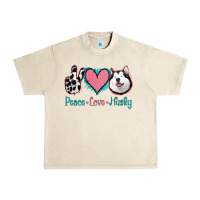 Sandshell Peace Love Husky Urban Heavy Tee - Jasminsmagicworld