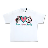 White Peace Love Husky Urban Heavy Tee - Jasminsmagicworld