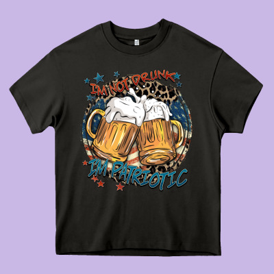 I'm Not Drunk I'm Patriotic Heavy Core Tee Designed By Fadigitalartstudio