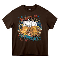 Chocolate Brown I'm not drunk i'm patriotic Heavy Core Tee - FaDigitalArtStudio
