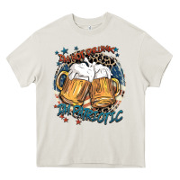 Cream I'm not drunk i'm patriotic Heavy Core Tee - FaDigitalArtStudio