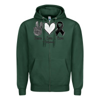 Sports Green Peace Love Cure Melanoma Cancer Zipper Hoodie - Jasminsmagicworld