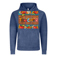 Vintage Denim teacher and pens apples books leopard and tooled leather tumbler Vintage Hoodie - Artiststas