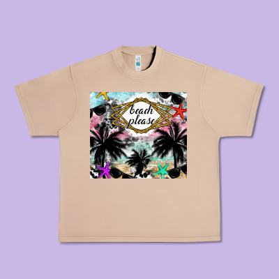 Beach Please Urban Heavy Tee Designed By Cowhidedigitalart