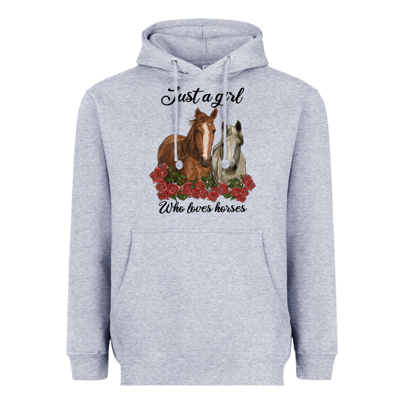 Just A Girl Who Loves Horses No Background Heavyweight Hoodie by RanaPortraitStore | Teevron
