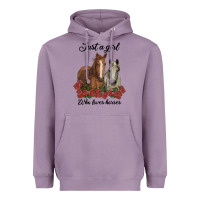 Lavender just a girl who loves horses no background Heavyweight Hoodie - RanaPortraitStore
