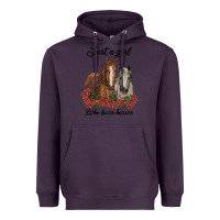 Plum just a girl who loves horses no background Heavyweight Hoodie - RanaPortraitStore