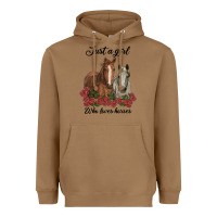 Toasted Coconut just a girl who loves horses no background Heavyweight Hoodie - RanaPortraitStore