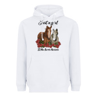 White just a girl who loves horses no background Heavyweight Hoodie - RanaPortraitStore