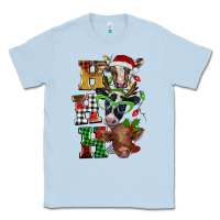 Dusty Blue Christmas ho ho ho cow Classic Tee - BarkalooDesign