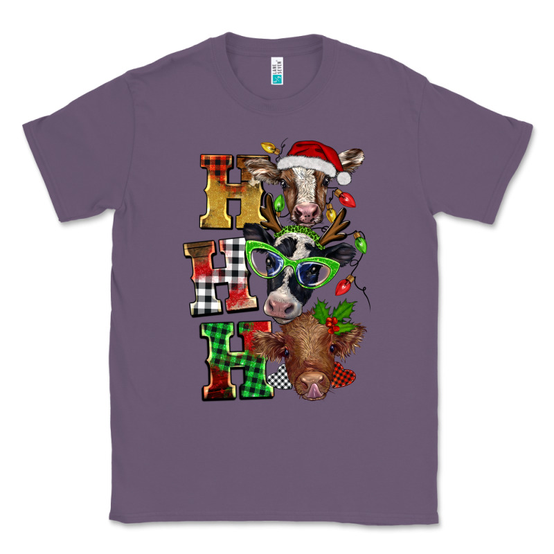 Christmas Ho Ho Ho Cow Classic Tee by BarkalooDesign | Teevron